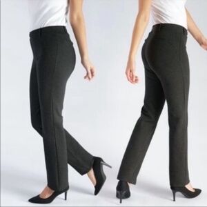 BETABRAND Dress Pant Yoga Pants Straight Leg Classic Charcoal Gray Sz M Workwear